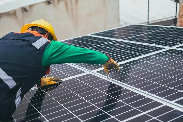 installing a solar panel